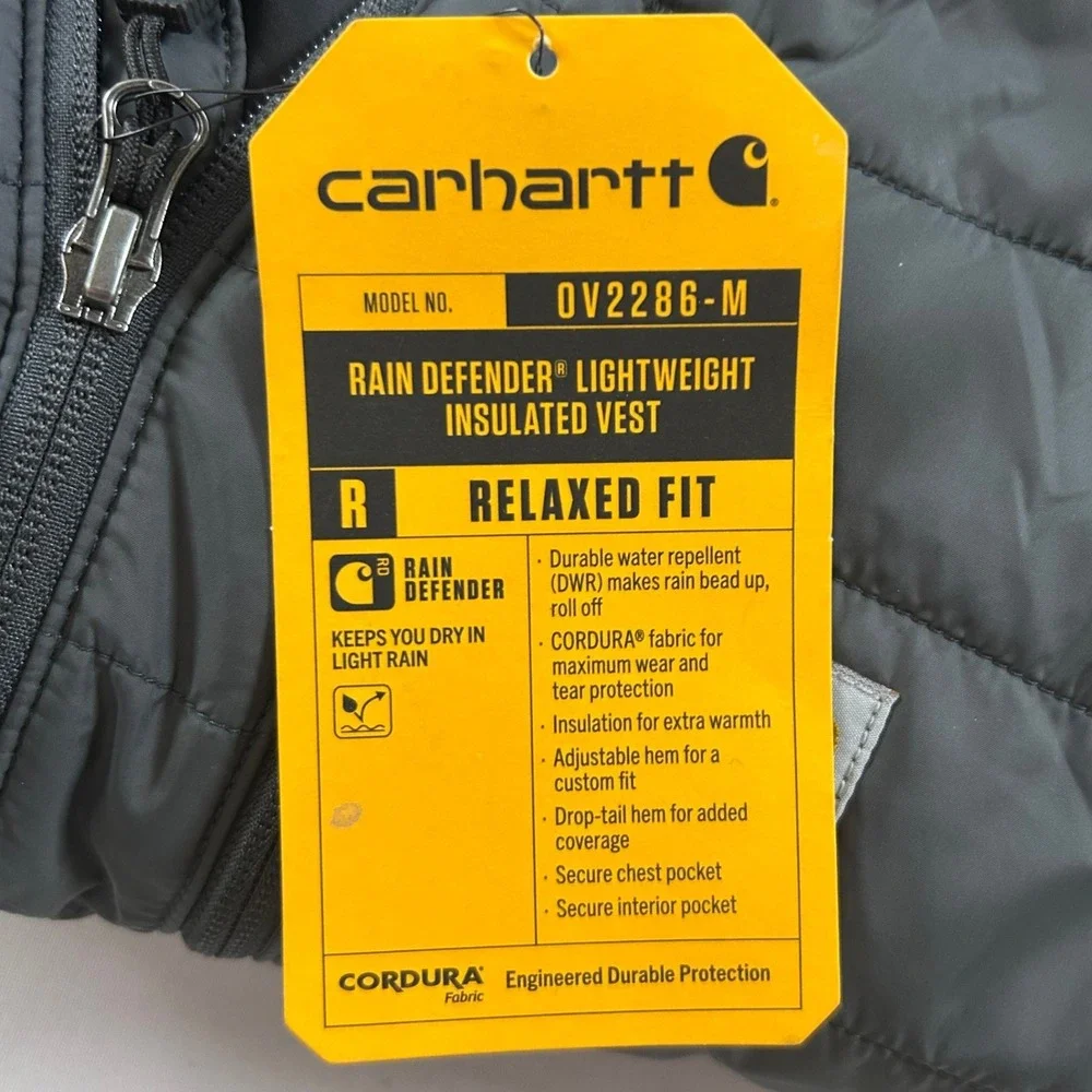Carhartt Gilliam Vest Mens Small Shadow Gray Rain Defender Insulated NWT